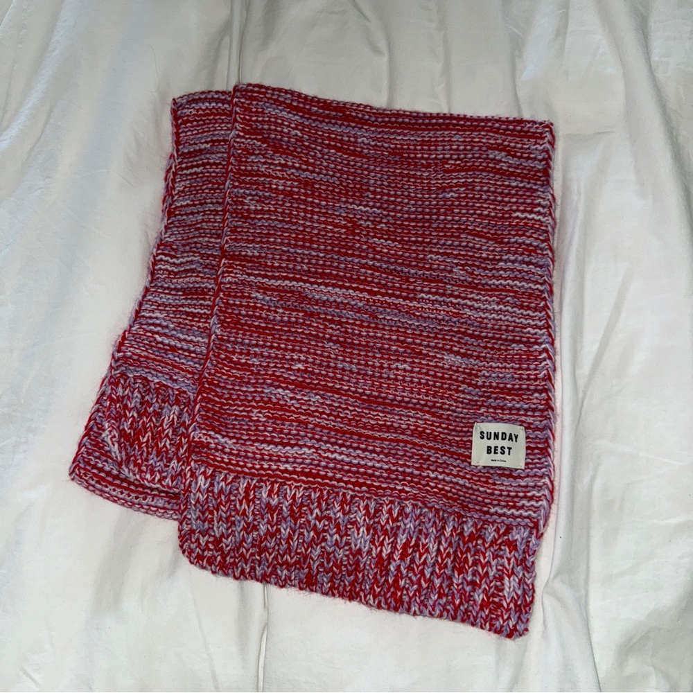 Aritzia Sunday Best Red Lilac Multicolored Scarf